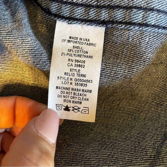 Theory Blue Reli D Frayed Sleeveless Round Neck Back Zip Denim Top Size P - Picture 7 of 9